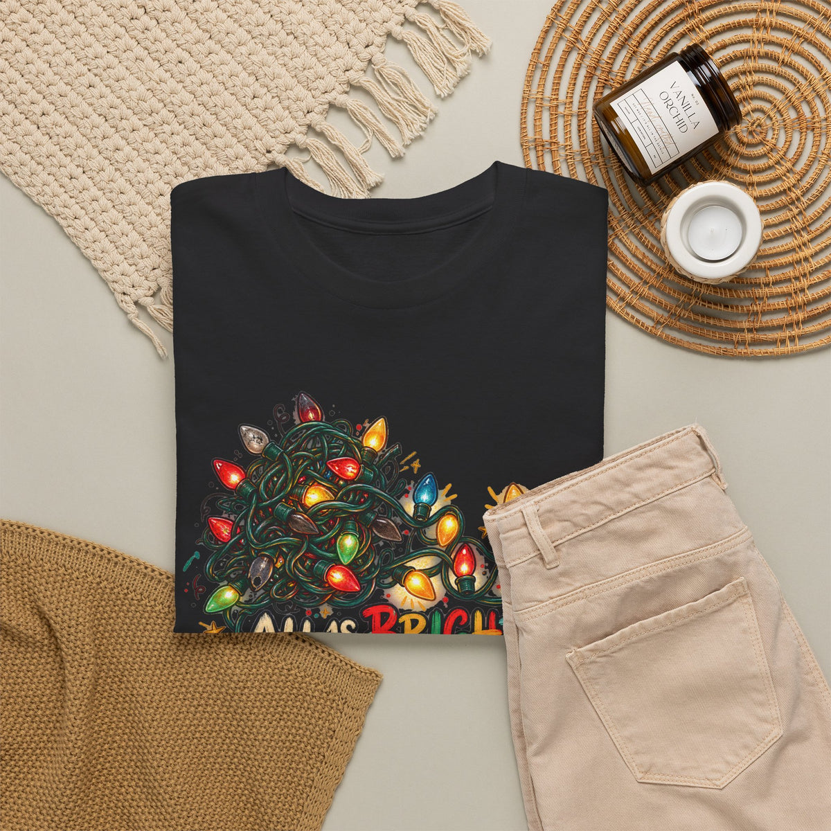 All Is Bright… Eventually — Christmas Lights Tee
