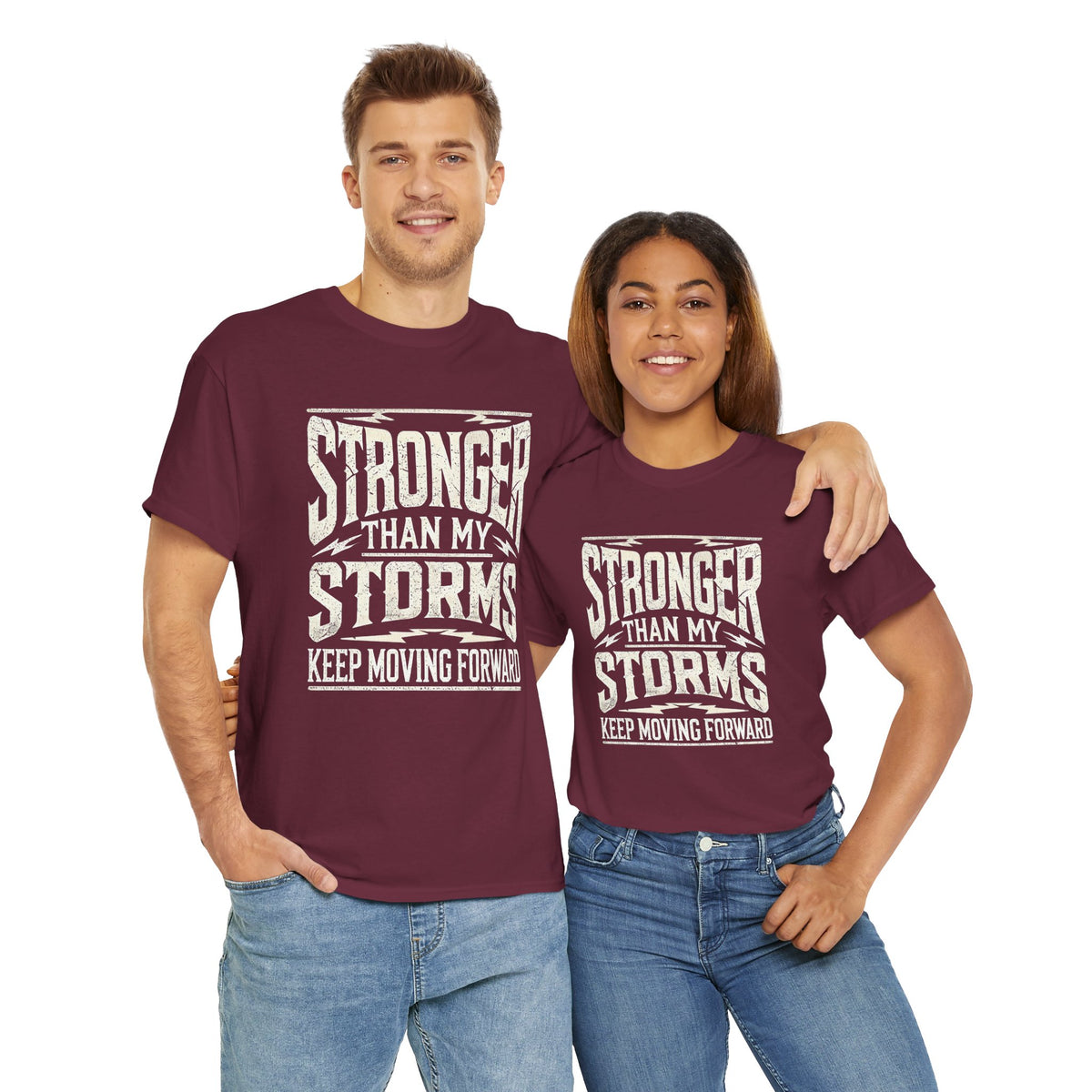 Stronger Than My Storms, Comfortable, Unisex, Heavy Cotton Tee