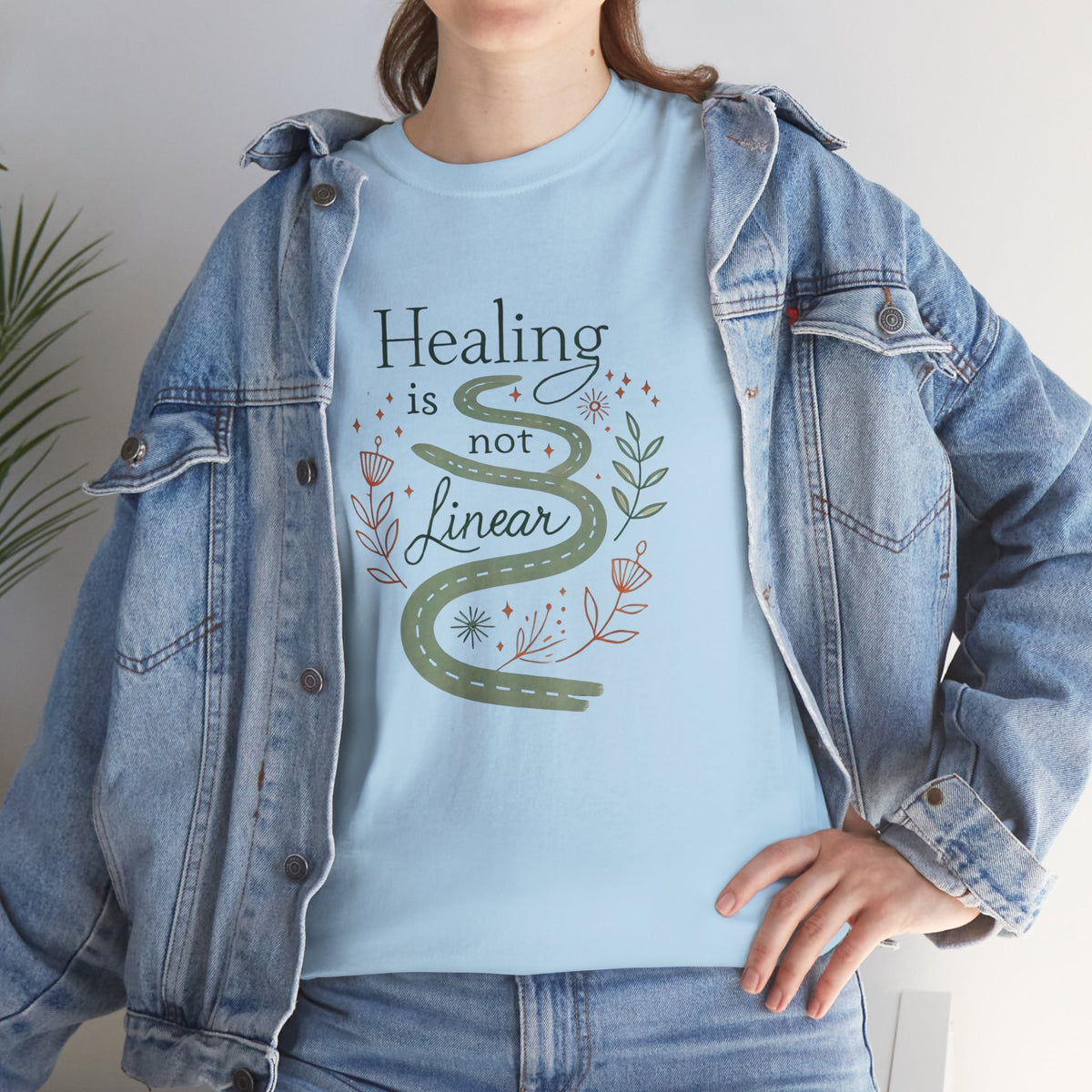 Healing is Not Linear, Comfortable, Unisex Heavy Cotton