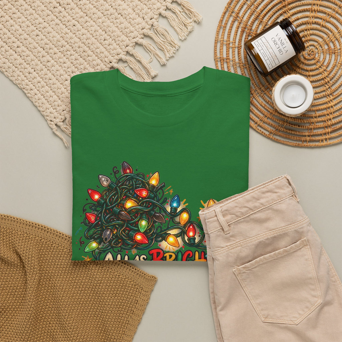 All Is Bright… Eventually — Christmas Lights Tee