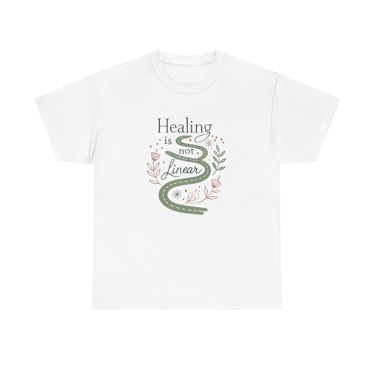 Healing is Not Linear, Comfortable, Unisex Heavy Cotton