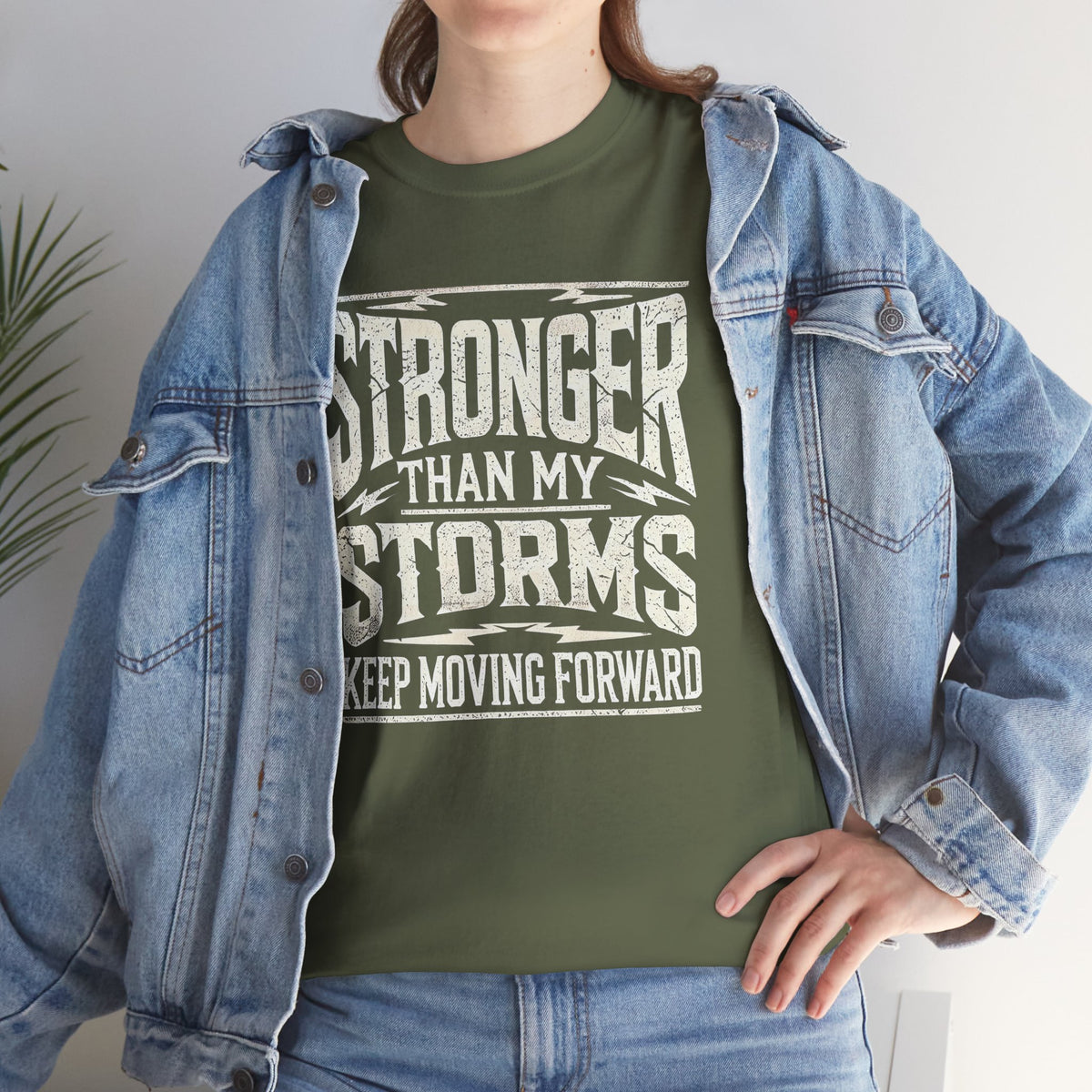 Stronger Than My Storms, Comfortable, Unisex, Heavy Cotton Tee
