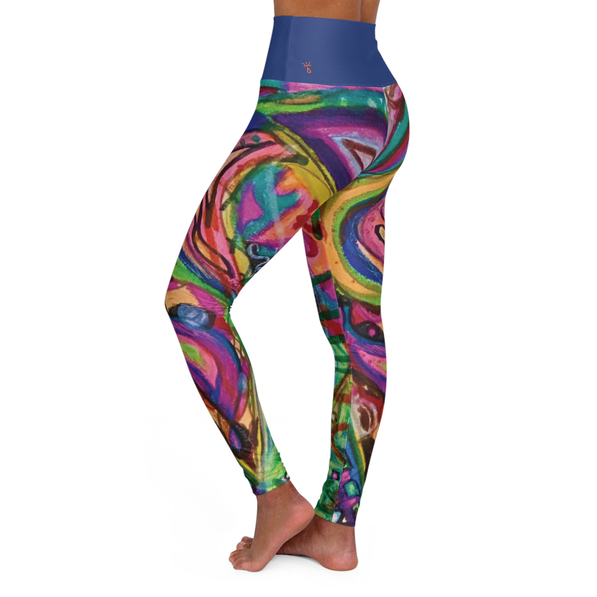 Vortex Solid Belt High Waisted Yoga Leggings (AOP)