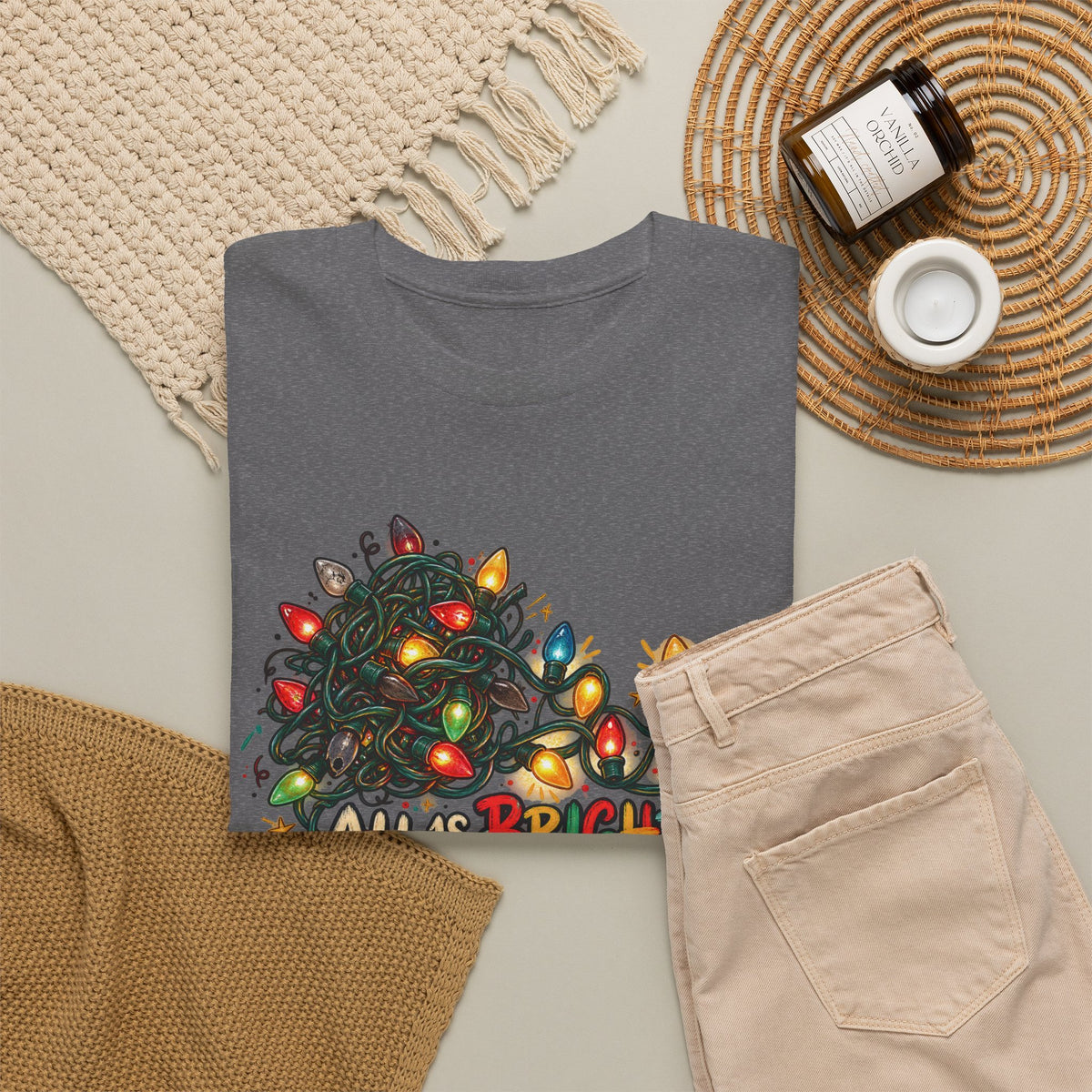 All Is Bright… Eventually — Christmas Lights Tee