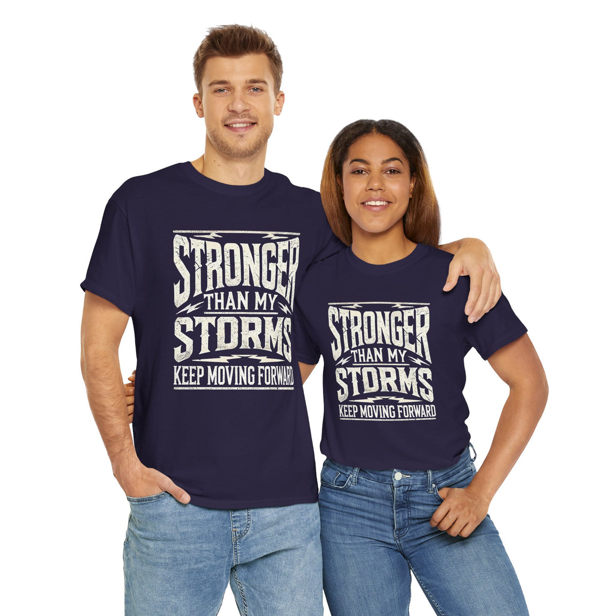 Stronger Than My Storms, Comfortable, Unisex, Heavy Cotton Tee