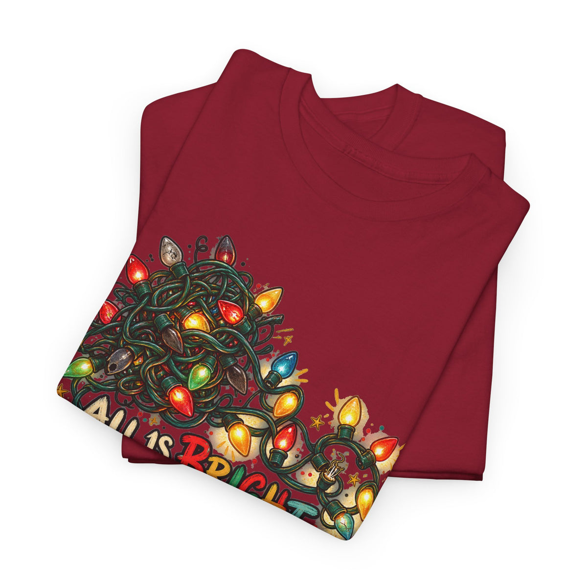All Is Bright… Eventually — Christmas Lights Tee