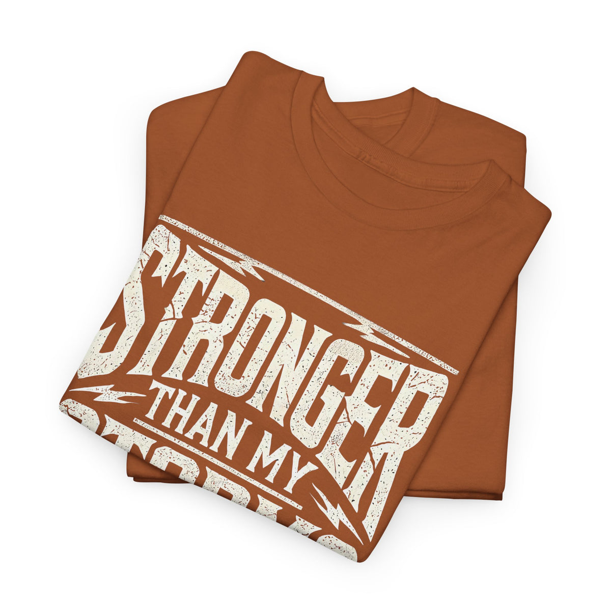 Stronger Than My Storms, Comfortable, Unisex, Heavy Cotton Tee