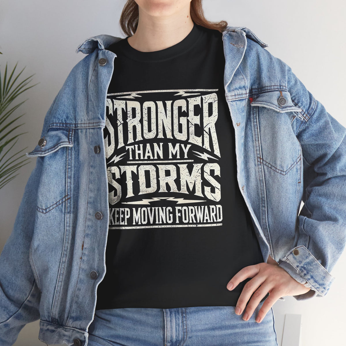 Stronger Than My Storms, Comfortable, Unisex, Heavy Cotton Tee