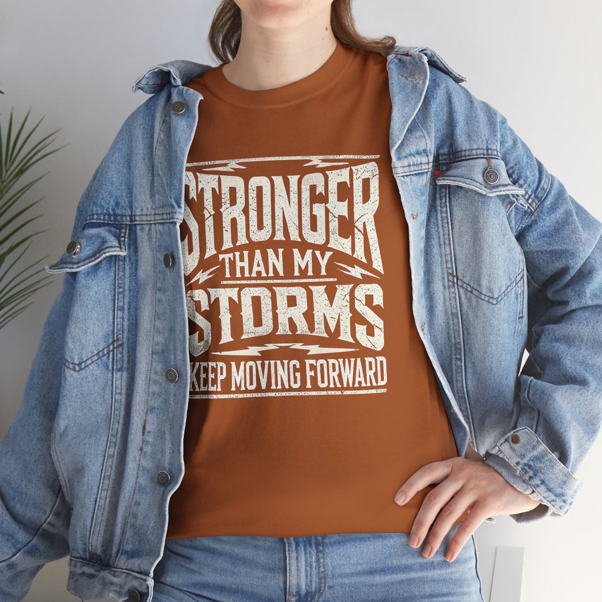 Stronger Than My Storms, Comfortable, Unisex, Heavy Cotton Tee