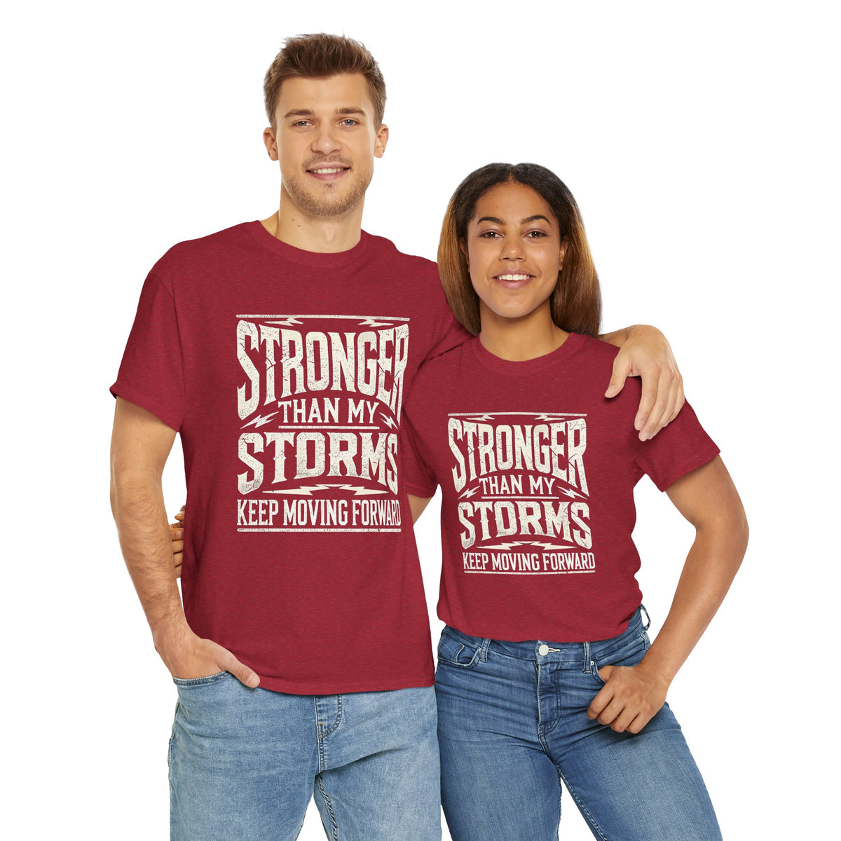 Stronger Than My Storms, Comfortable, Unisex, Heavy Cotton Tee