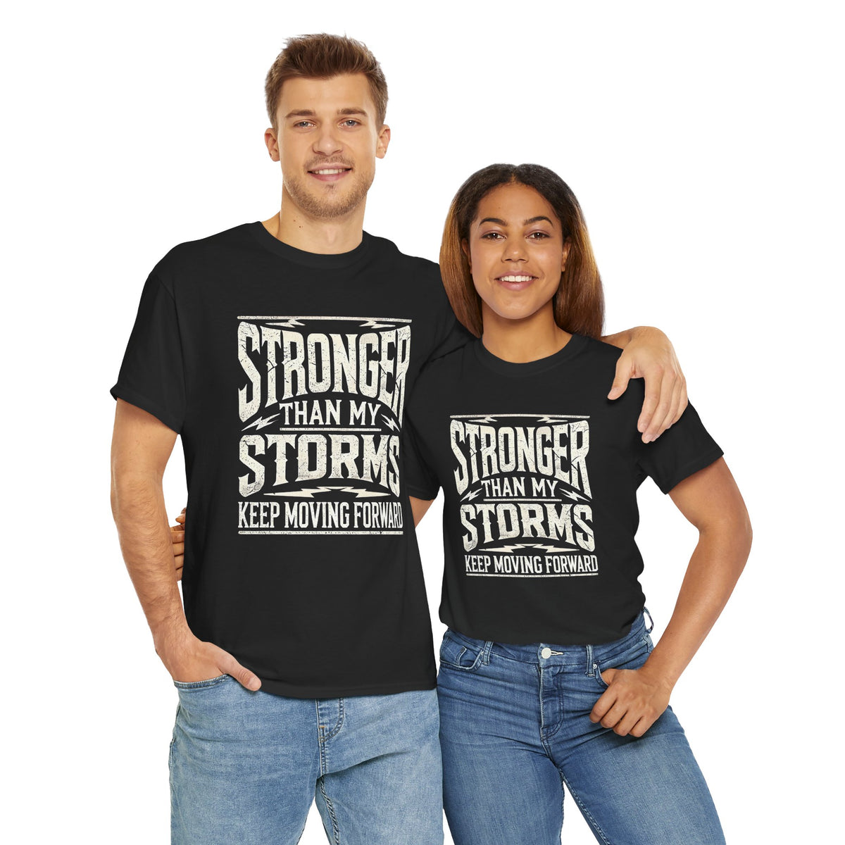 Stronger Than My Storms, Comfortable, Unisex, Heavy Cotton Tee