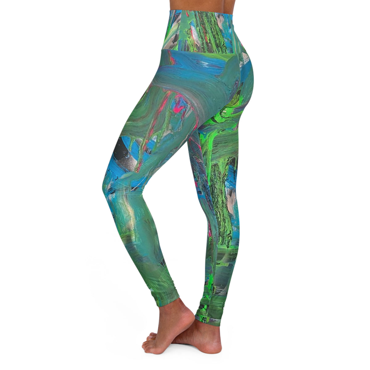 Total Jungle Mist High Waisted Yoga Leggings (AOP)