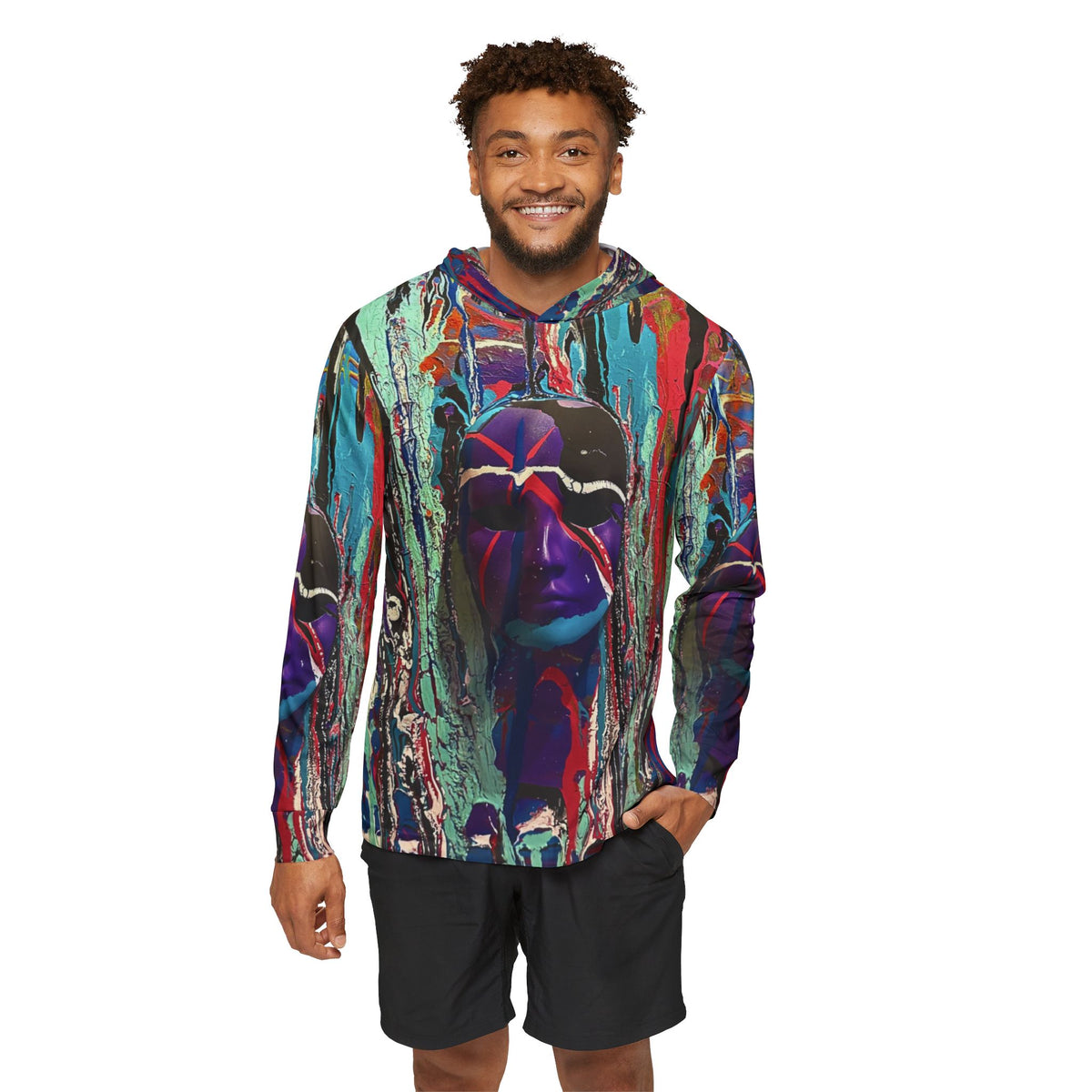 Code Purple | Abstract Mask Hoodie