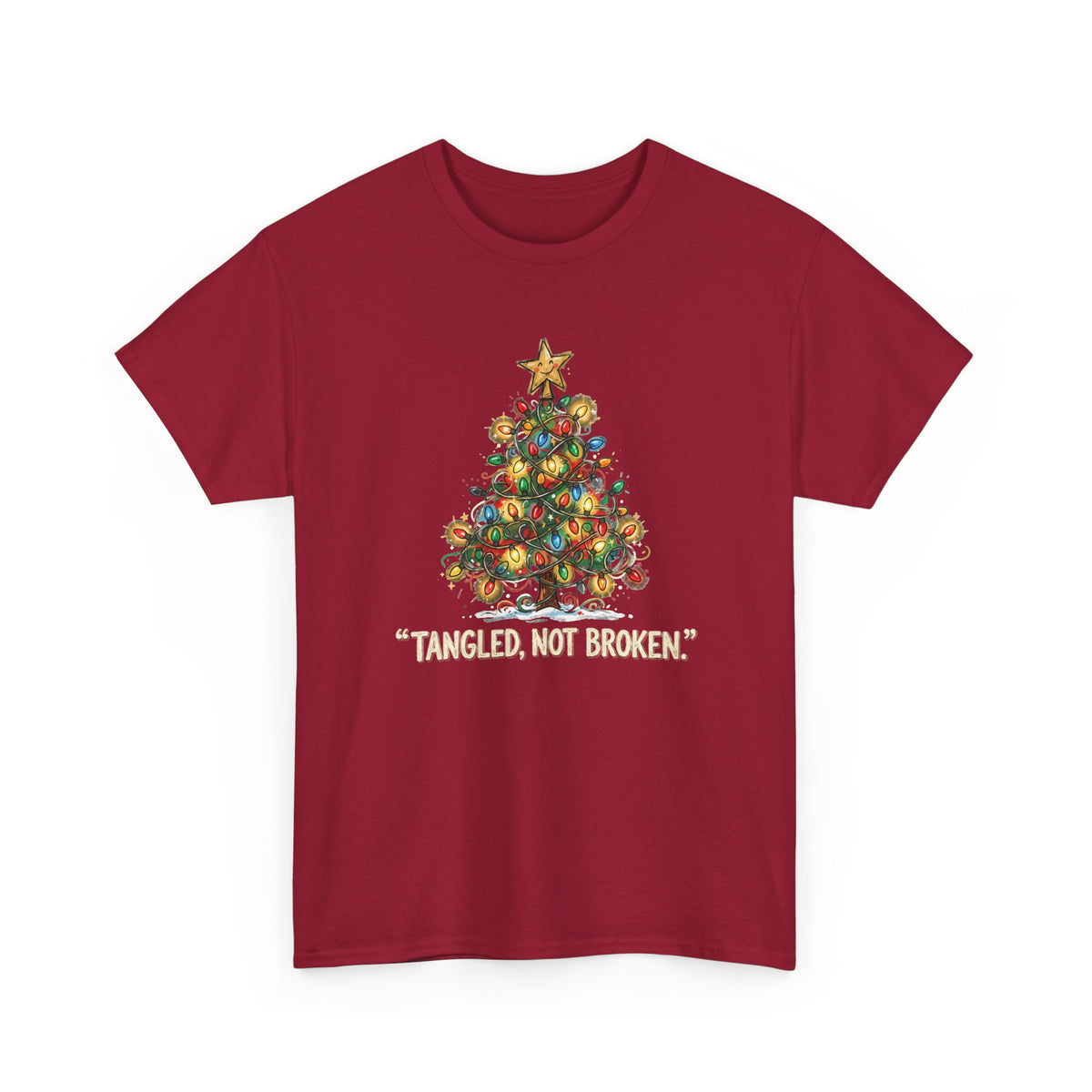 Tangled, Not Broken — Christmas Lights Tee