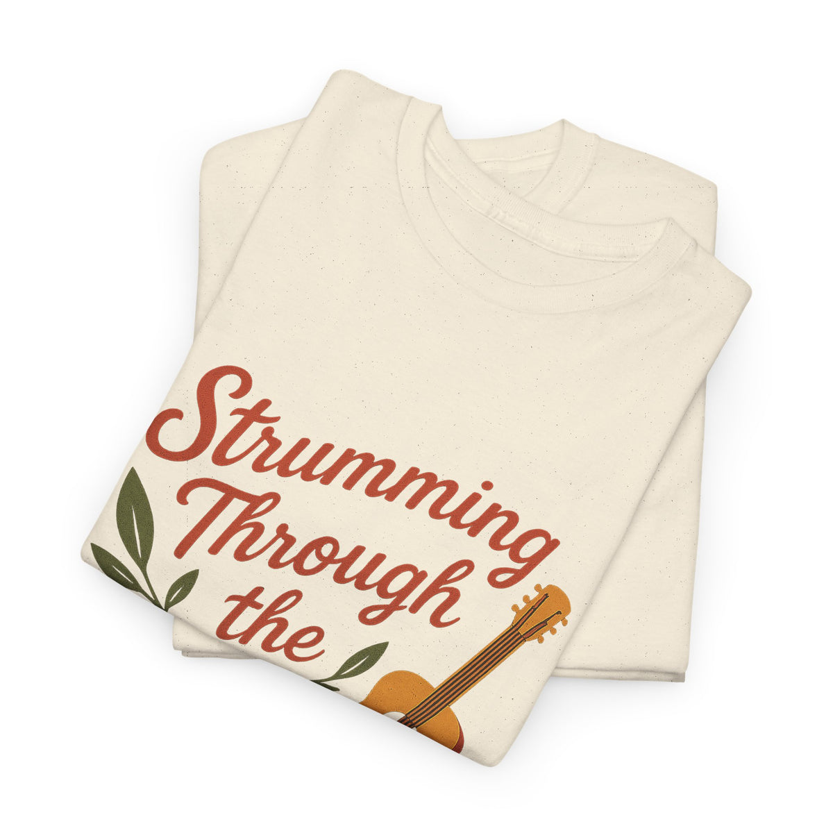 Strumming Through the Struggle, Comfortable, Unisex, Cotton Tee - Music Lover Shirt