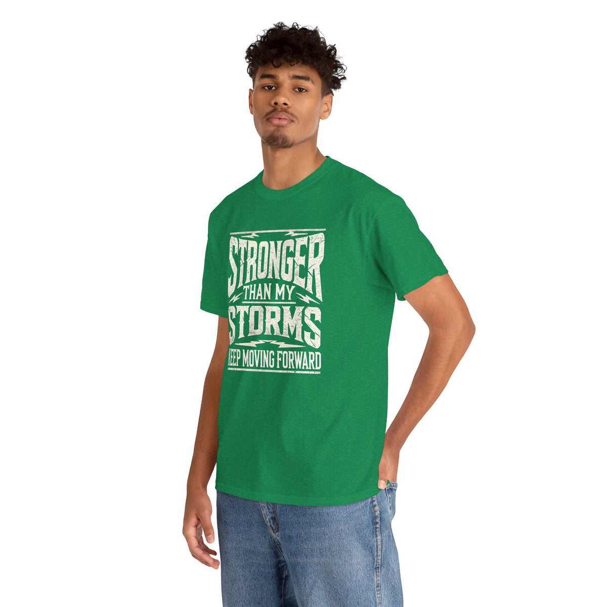 Stronger Than My Storms, Comfortable, Unisex, Heavy Cotton Tee