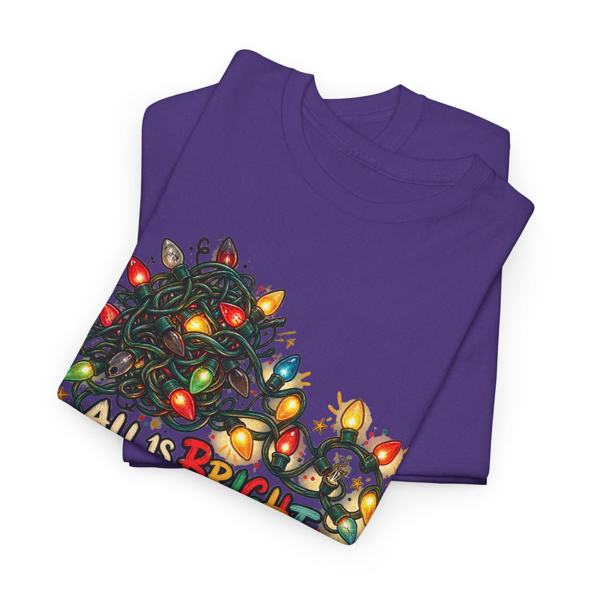 All Is Bright… Eventually — Christmas Lights Tee