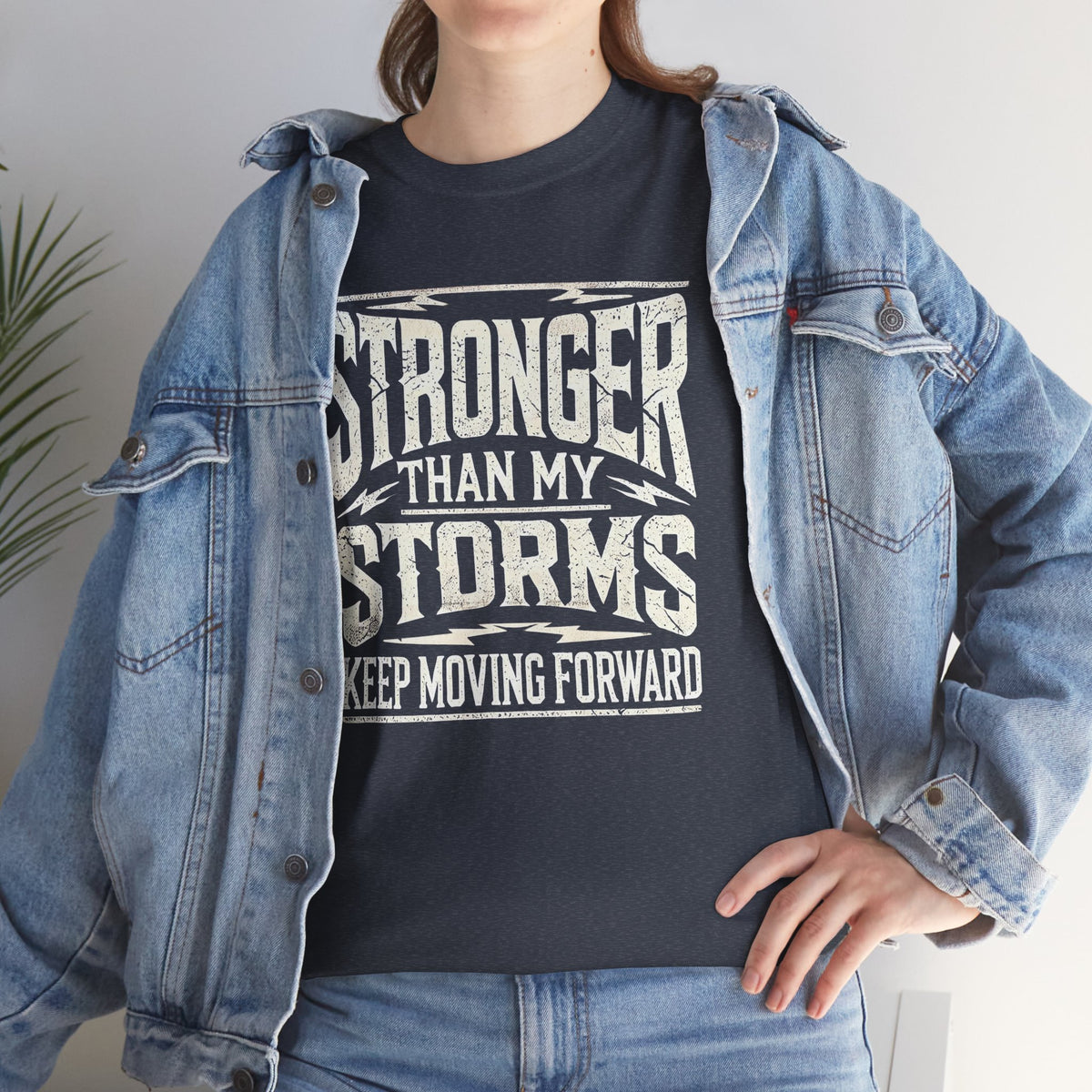 Stronger Than My Storms, Comfortable, Unisex, Heavy Cotton Tee