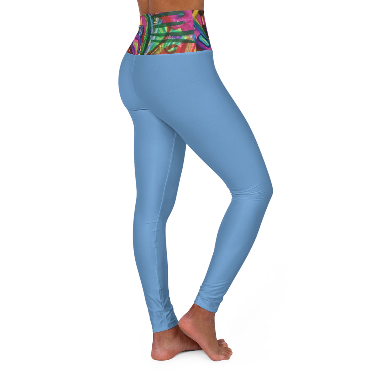 Vortex Blue High Waisted Yoga Leggings (AOP)