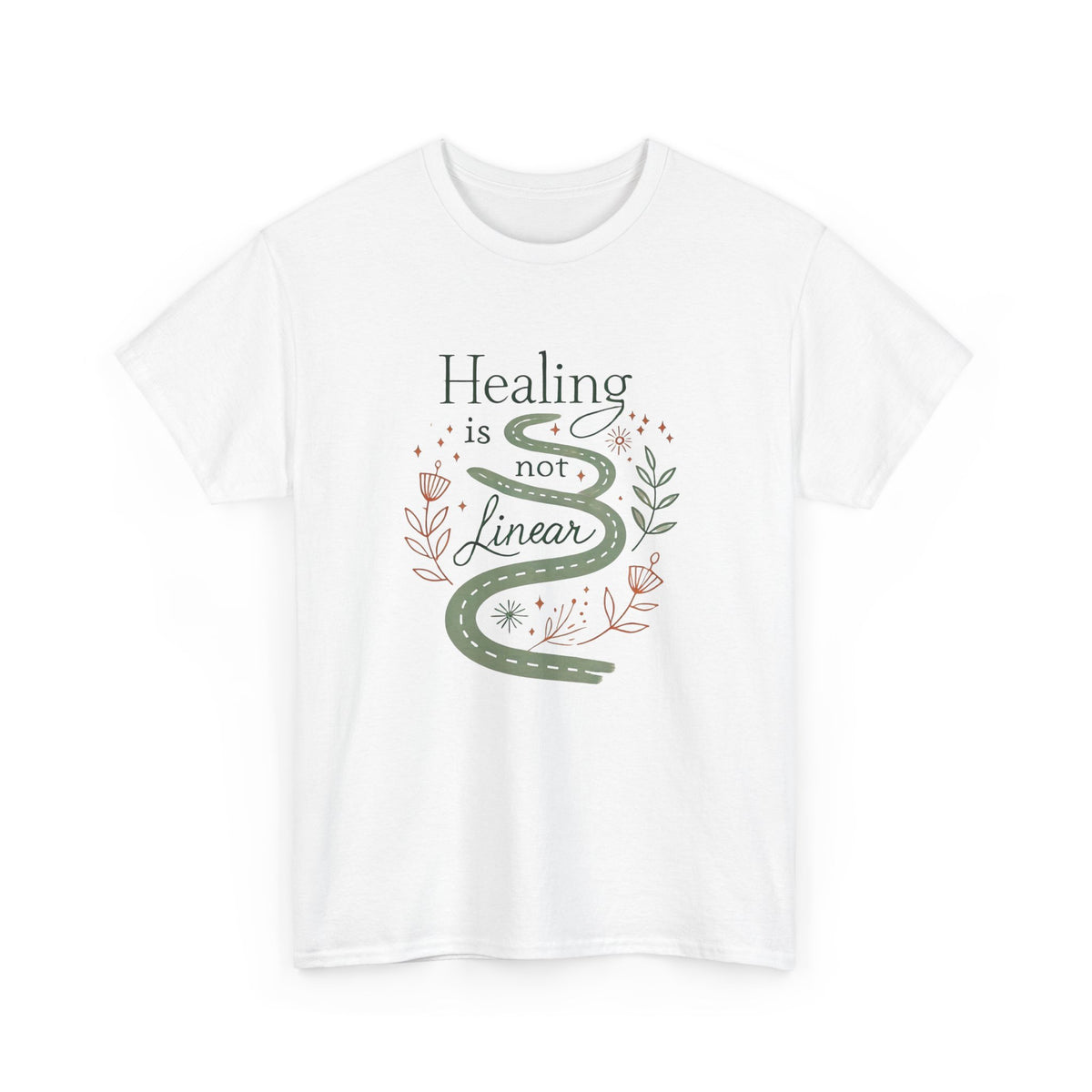 Healing is Not Linear, Comfortable, Unisex Heavy Cotton