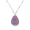 Inspirational Anxiety Battle Oval Necklace - Stylish Mental Health Jewelry