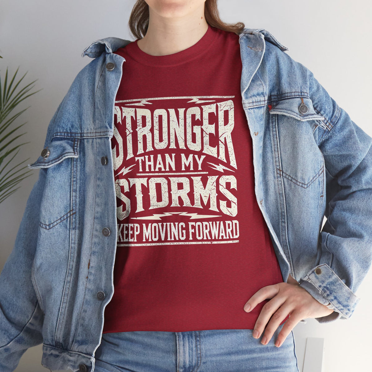 Stronger Than My Storms, Comfortable, Unisex, Heavy Cotton Tee