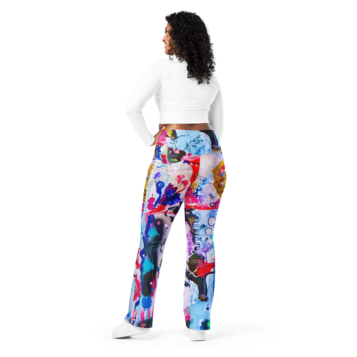 Mystic Dance Stylish Flare Leggings – KYSCOMA Wearable Art, Boho Fashion, Unique Gift for Her