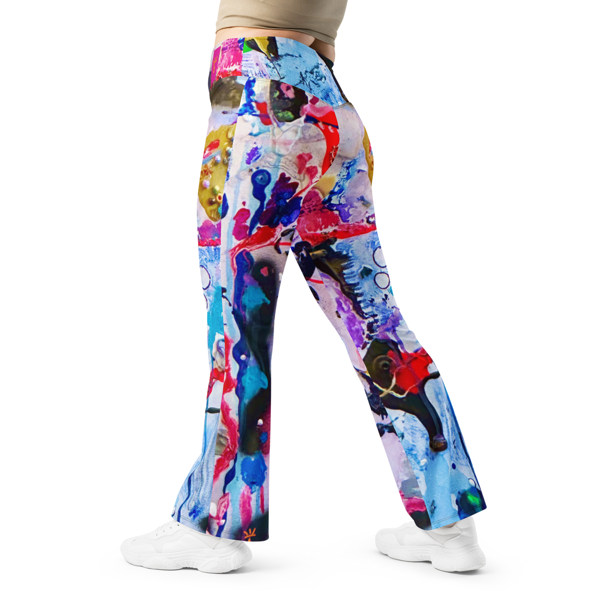 Mystic Dance Stylish Flare Leggings – KYSCOMA Wearable Art, Boho Fashion, Unique Gift for Her