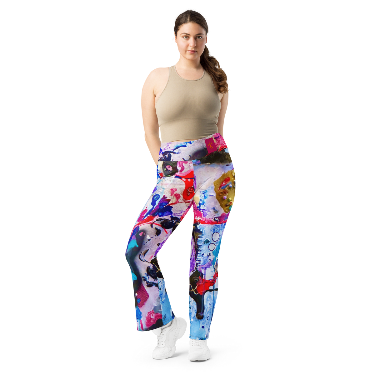 Mystic Dance Stylish Flare Leggings – KYSCOMA Wearable Art, Boho Fashion, Unique Gift for Her