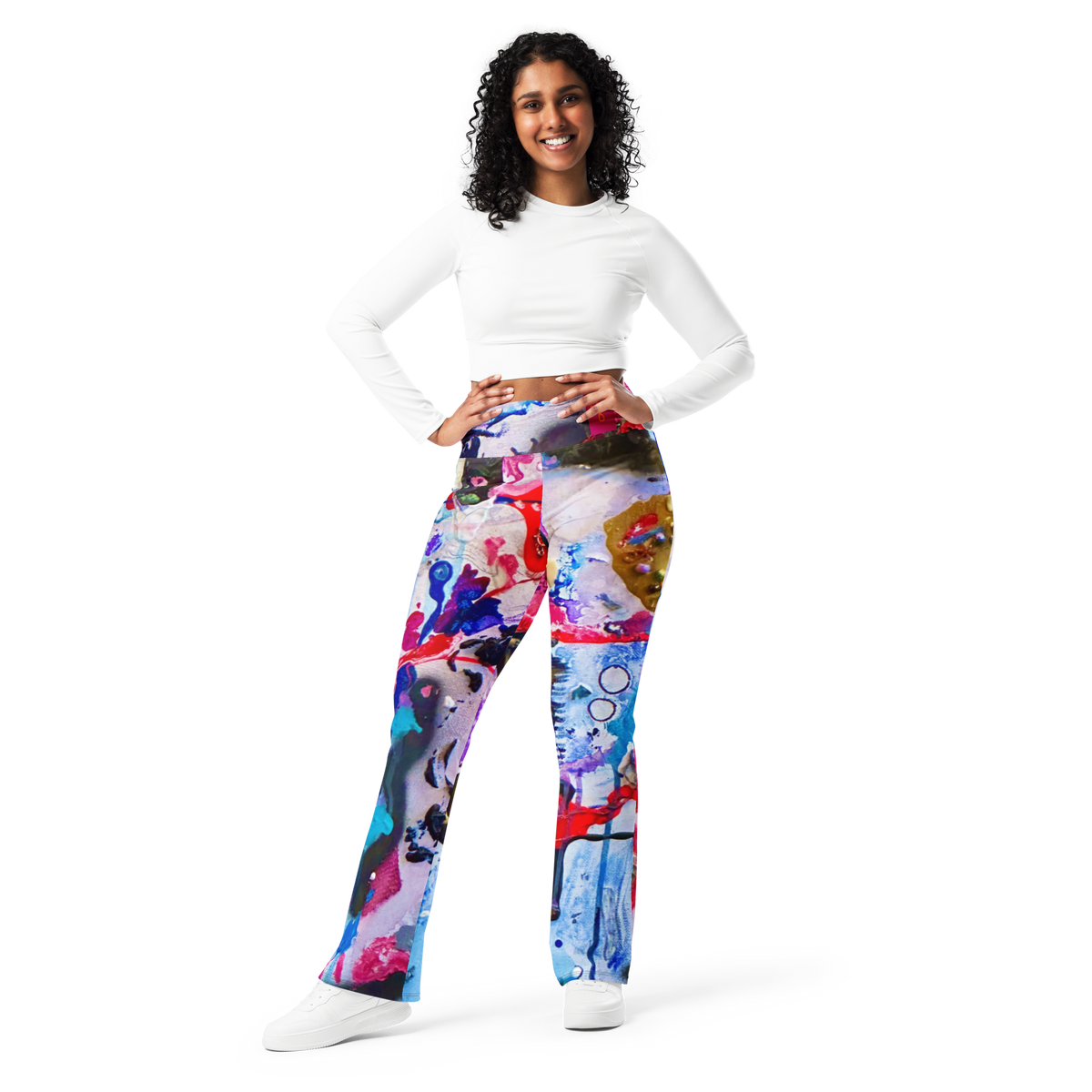 Mystic Dance Stylish Flare Leggings – KYSCOMA Wearable Art, Boho Fashion, Unique Gift for Her