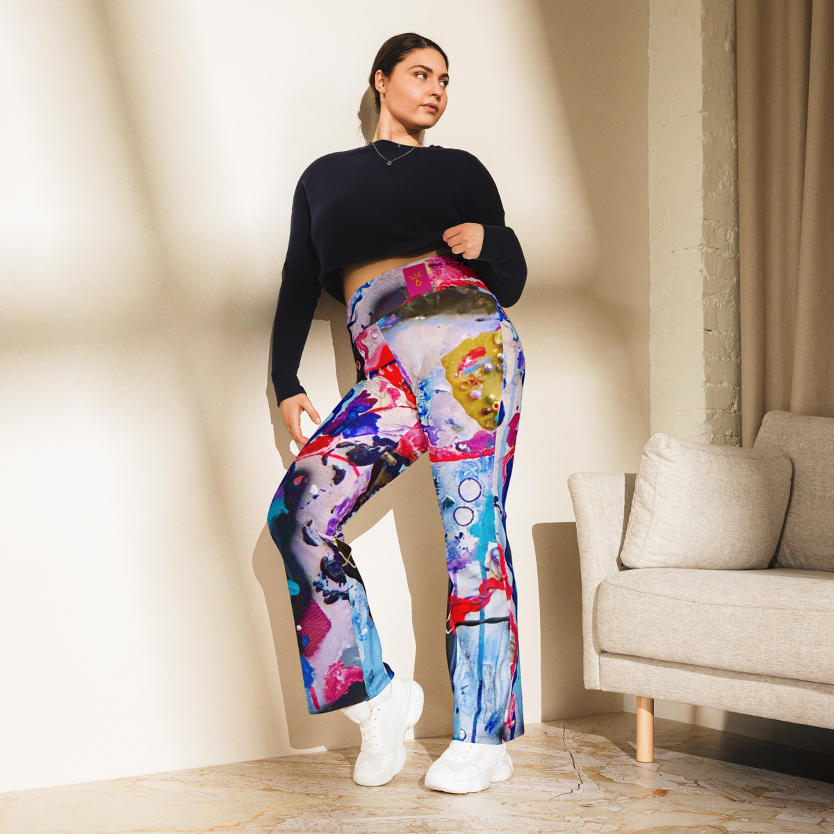 Mystic Dance Stylish Flare Leggings – KYSCOMA Wearable Art, Boho Fashion, Unique Gift for Her