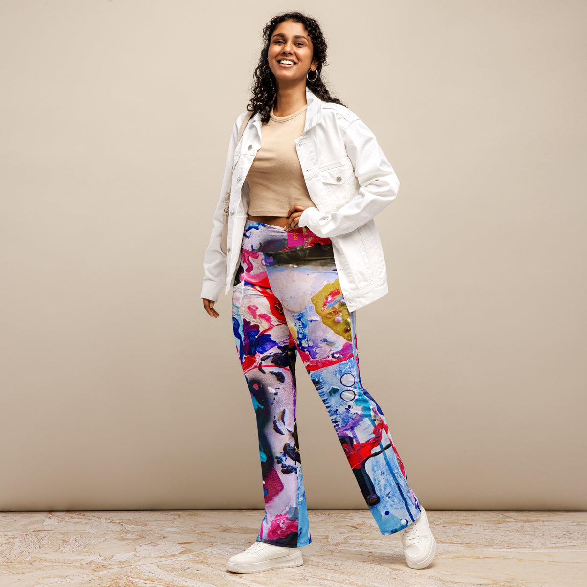 Mystic Dance Stylish Flare Leggings – KYSCOMA Wearable Art, Boho Fashion, Unique Gift for Her