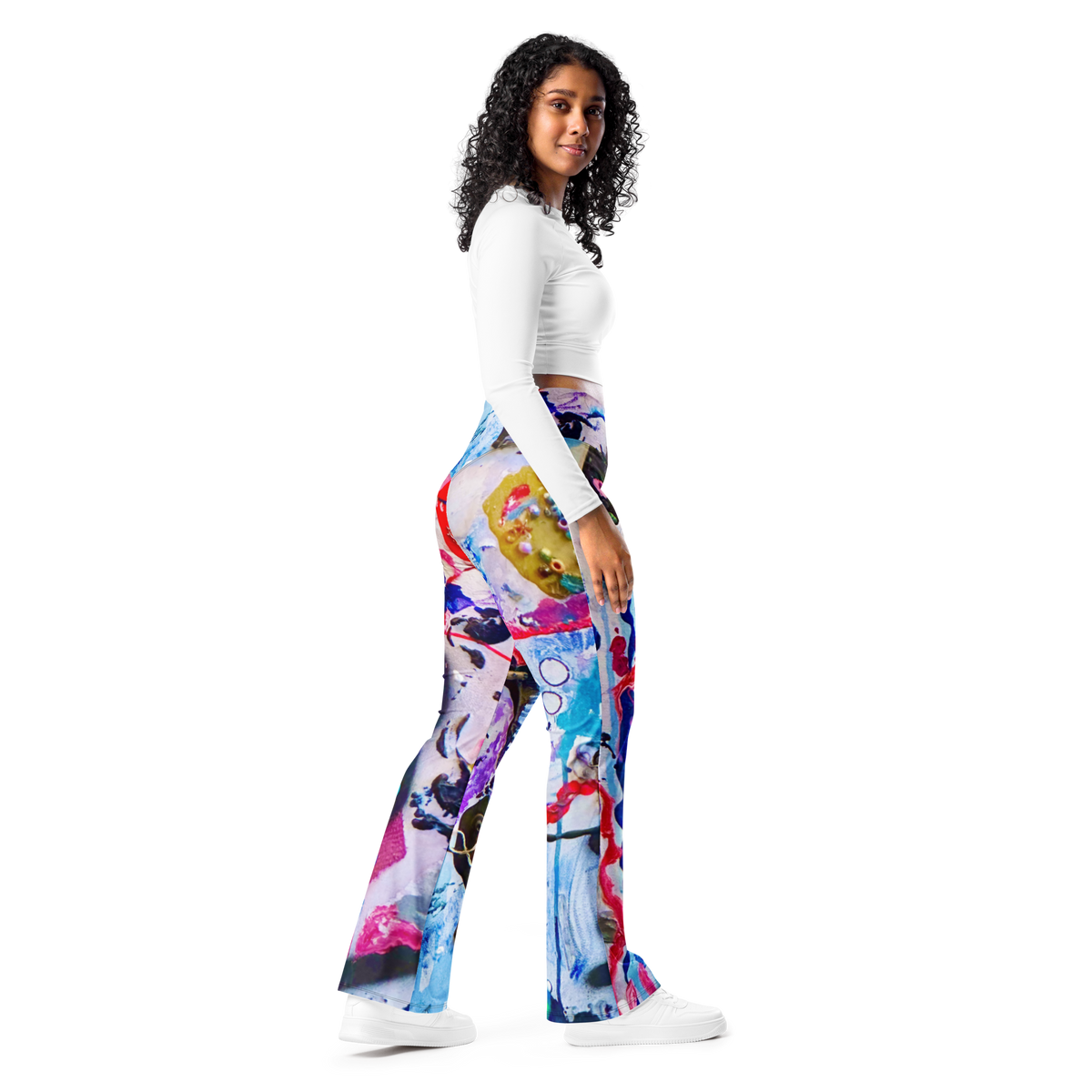 Mystic Dance Stylish Flare Leggings – KYSCOMA Wearable Art, Boho Fashion, Unique Gift for Her