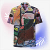 Combined Code Purple 3-D Unisex button shirt_Original Art