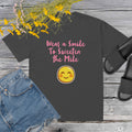 Where a Smile to Sweeten the Mile Oversized faded t-shirt