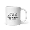 White glossy mug| Love is my fuel